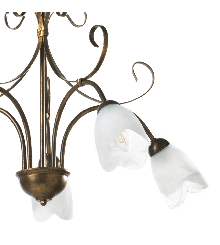 LAMPADARIO 5 LUCI ONLI "ODINO" BRONZO E14